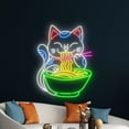 thumbnail image 5 of Handmadetneonsign Lucky Cat Eating Ramen Neon Sign, Japanese Ramen Neon Led Art Decor, Cat Wall Decor, 5 of 5
