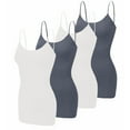 thumbnail image 2 of SAYFUT 4 Pack Mixed Colors, Women Long Camisole Tank Tops Blend Fit Basic Cami Top W/ Straps, 2 of 7