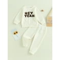 thumbnail image 3 of xiaxaixu Infant Baby Autumn Outfits Letter Pattern Long Sleeve Sweatshirt Tops Pants Set Winter Clothes, 3 of 9