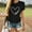 Black, variant on Outfmvch t shirts for women Valentine's Day Casual Short Sleeve Letter Print Heart-shaped womens tops Black