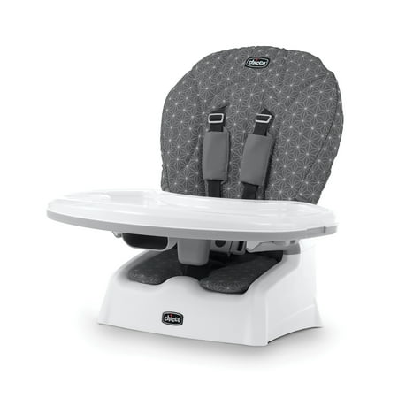 Chicco Snack Booster Seat for Babies and Toddlers with Removable Tray and Tray Liner - Grey Star (Grey), New