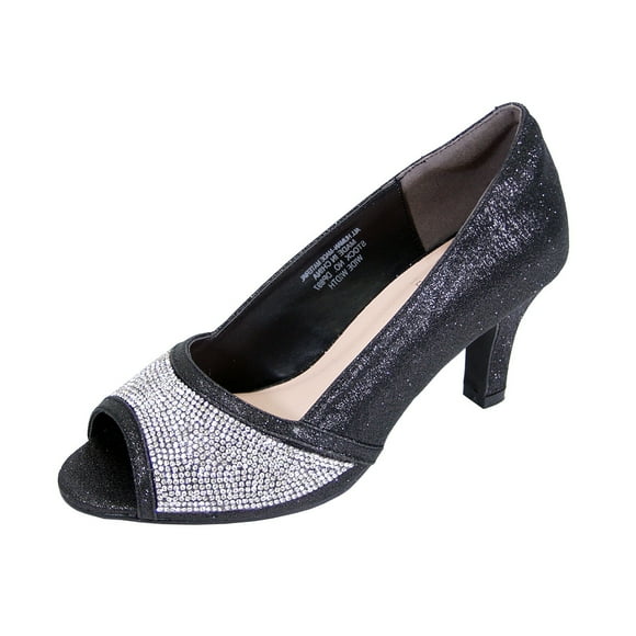 Black Rhinestone Pumps