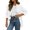 White, variant on Drovellove Women's Casual Blazer Jacket with Collar Long Sleeve Button Up Cardigan Coat - Solid Color Soft Comfortable Lightweight Outerwear for Work Office Party Dating Vacation