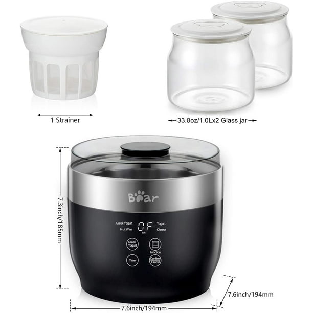 Yogurt Maker Automatic Digital Yoghurt Maker Machine with 8 Glass Jars 48  Ozs (6Oz Each Jar) LCD Display with Constant Temperature Control Stainless