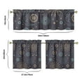 thumbnail image 6 of Kitchen Curtains 24 Inch Short - 3 Panel Set, Gothic Celestial Sun and Moon Print, Mystical Starry Night Astrology Aesthetic, Rod Pocket Window Curtain, Easy Wash, 6 of 6