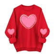 thumbnail image 2 of Qepwscx Long Sleeve Shirts For Women Valentine'S Day Crew Neck Sweatshirts Love Heart Printed Casual Blouse Tops Going Out Tops For Women Pullover Sweatshirts Graphic Tshirts Tee Tops, 2 of 6