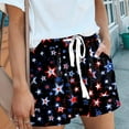 thumbnail image 4 of SHOPESSA Womens Shorts Summer Plus Size July 4th Independence Day Printed Casual Loose with Pockets Lacing Drawstring Short Pants XL, 4 of 7