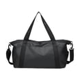 thumbnail image 2 of Bolsa de gimnasio, bolsa de viaje, bolsa de lona Oxford, multiusos, moderna, para artículos de tocador, bolsa de mano para pasar la noche, para nadar Negro, 2 of 8