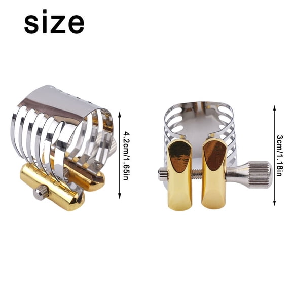 Brand New Sax Ligature For Alto / Tenor / Soprano Gold Accessories For Tenor Saxophone Mouthpiece Parts Replacement Silver