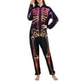 thumbnail image 2 of Michellecmm Parent-Child Halloween Jumpsuit Long Sleeve Zipper 3D Skull Printed One-piece Loungewear Long Playsuit for Party, 2 of 6