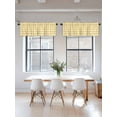 thumbnail image 3 of Plaid Yellle, Kitchen Curtain Valances for Windows Farmhouse Short Curtains, Rural Abstract Geometric Lattice Rod Pocket Valance Curtain for Bedroom Cafe Living Room 42"x18", 3 of 8