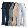 thumbnail image 5 of Snow Bib Men Adult Waterproof Snow Pants Mens Womens Winter Thicken Warm Skiing Snowboard Pants with Detachable Strap Overall Khaki S, 5 of 6