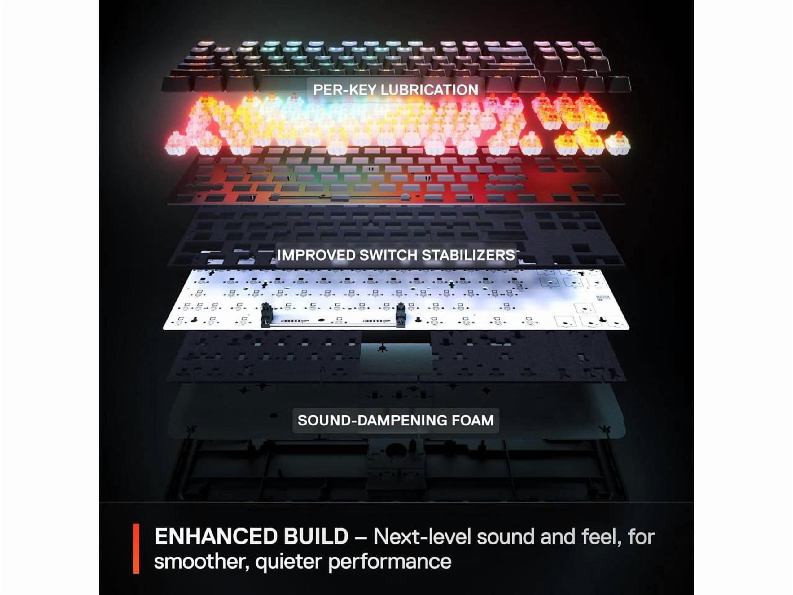 SteelSeries Apex Pro TKL Gen 3 White OmniPoint 3.0 Switches — Adjustable Actuation — Rapid Trigger — Game-Ready Presets — Protection Mode — Rapid Tap/SOCD — OLED — RGB — PBT Keycaps — USB-C