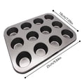 thumbnail image 5 of XDDST 12 Cup Steel Cupcake Baking Pan Non Stick Dishwasher Safe Muffin Pan for Baking 9.84×7.1in, 5 of 7