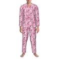 thumbnail image 3 of Naloa Cartoon Poodle Dog Men’s Pajamas Set - Long Sleeve Button Down Sleep Shirt and Pajama Bottoms Sleepwear Set-X-Large, 3 of 7
