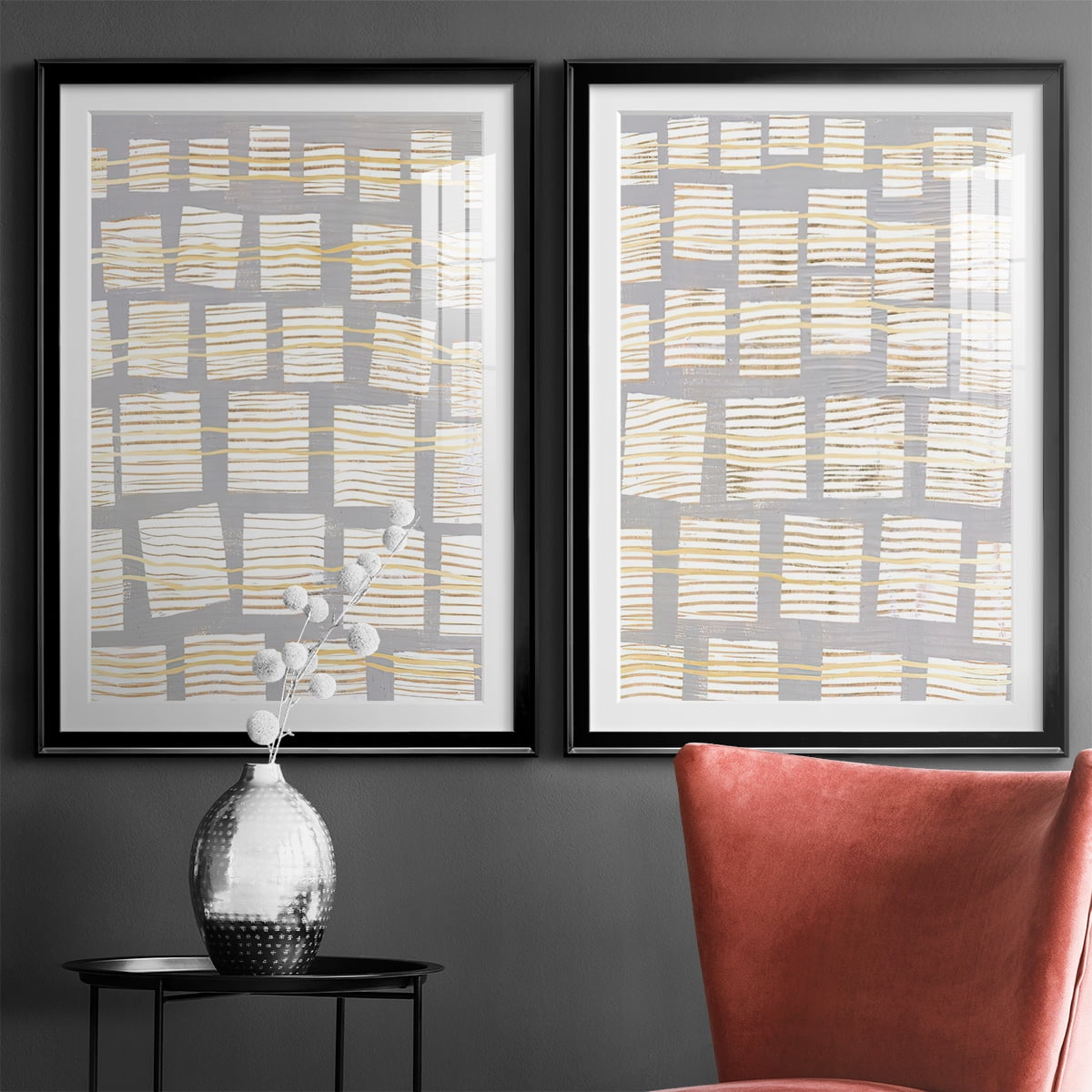 Wexford Home Networks I Premium Framed Print, 30.5" x 42.5" - Ready to Hang, Black (Set of 2)