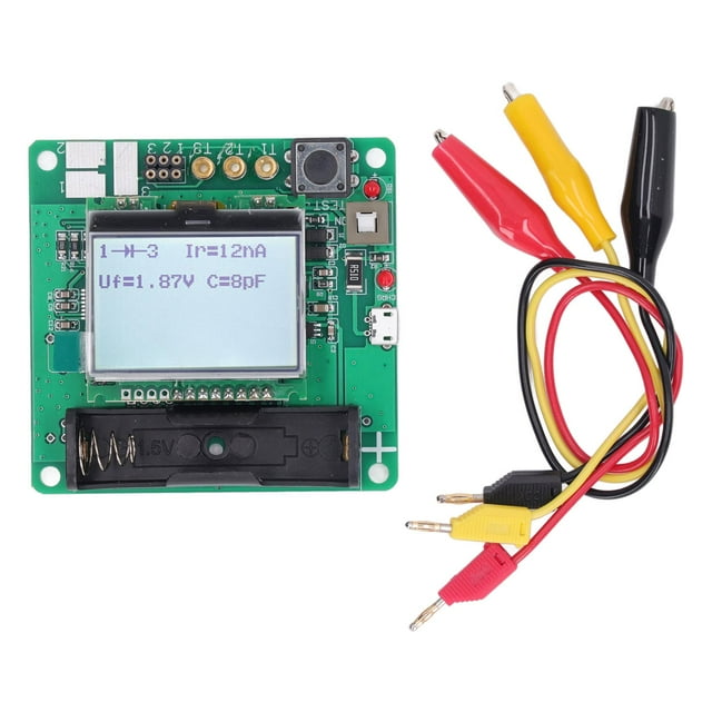 Probador De Transistores Digital, Probador De Condensadores Medidor De Transistores Resistencia Capacitancia Diodo Triodo Medidor ESR Para Condensador Resistencia Transistor MOS PNP NPN LCR