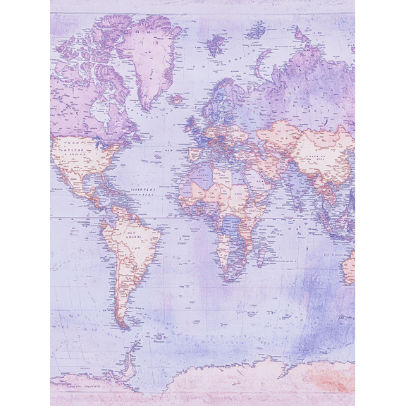Vintage World Map Canvas Print/Wall Art， Suitable for Living Room， Bedroom， Office， Study， and Hallway Decoration.