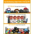 thumbnail image 6 of Garage Sports Equipment Organizer - Rolling Ball Storage Bin with Wheels, Garage Sports Gear Rack Outdoor Basketball Racks for Balls with Baseball Bat Holder and Hooks, Toy Organizer, 6 of 7