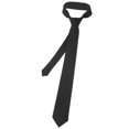 thumbnail image 2 of Toptie Solid Neck Ties, Multiful Color Formal Necktie, Cancer Awareness Color-Black, 2 of 3
