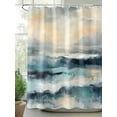 thumbnail image 2 of Abstract Ocean Shower Curtain Set ，Waterproof Fabric Shower Curtains Beach Oil Painting Style Impressionist Shower Curtains for Bathroom,Bathroom Decor 72"x84", 2 of 6