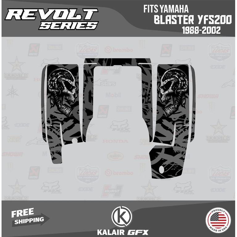 Kit Déco YAMAHA 200 BLASTER WHITE FIRE Kit Déco YAMAHA 200 BLASTER WHITE FIRE