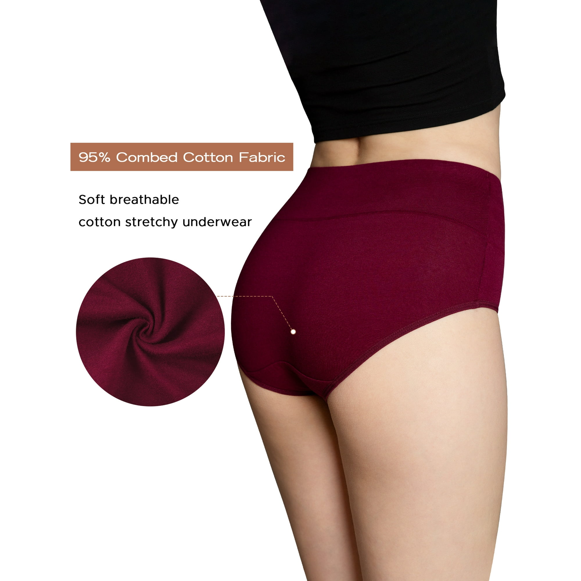 Innersy Womens Underwear Cotton Briefs High Waisted Postpartum Underwear 5 Pack M Dark Vintage Other