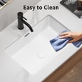 thumbnail image 6 of Rectangular Undermount Bathroom Sink -22 *15 inch Vessel Sink,Undermount Bathroom Sink Rectangle, White Ceramic Lavatory Vanity Basin with Overflow, 6 of 8