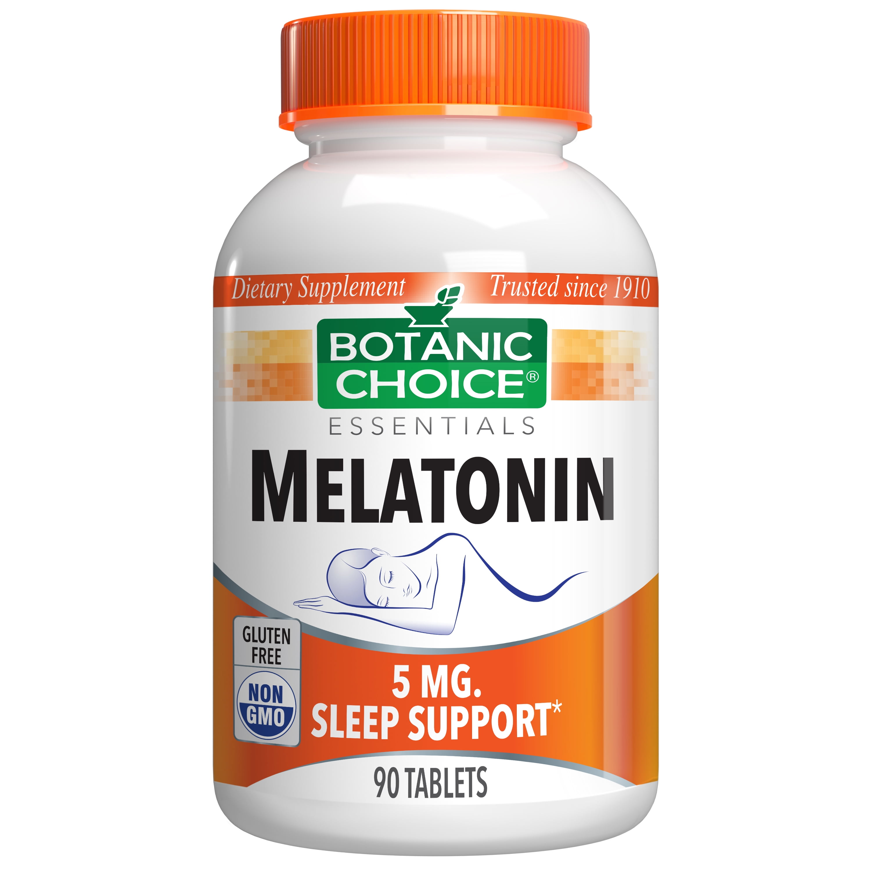 Botanic Choice Melatonin 5 mg. Sleep Hormone Supplement, 90 Tablets