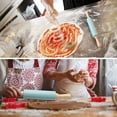 thumbnail image 2 of Rolling Pin Silicone for Baking, Non stick Surface Wooden Handle Dough Rollers, 15.35 In, 2 of 5