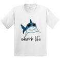 thumbnail image 3 of Inktastic Shark Life Fun Shark with Sunglasses Youth T-Shirt, 3 of 5