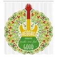 thumbnail image 3 of Ambesonne Rasta Shower Curtain, Reggae Music Guitar, 69"Wx75"L, Green Yellow and Red, 3 of 3
