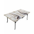 thumbnail image 6 of Coastal Conch Rectangle Tablecloth, Waterproof Elastic Fitted Table Covers for 4 Foot Tables, 24x50inch Decorative Tablecloths for Picnic, Camping, Outdoor, Summer Beach Seaside Nautical Vintage, 6 of 6