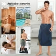 thumbnail image 7 of Leopard Cheetah Front Bath Towel Wrap for Man Adjustable Shower Wrap Button Closure Body Towel for Sauna Gym, 7 of 7