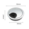 thumbnail image 2 of Brosse Chromée 50mm 60mm 80mm pour Bureau, Illets, Câble de Table, Trou de Fil de Rangement, 2 of 4