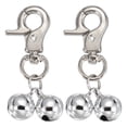 thumbnail image 1 of Uxcell 2 Pcs Campana para Gato, Campanas para Collar de Mascotas Pequeñas, Llavero Lindas y Ruidosas para Accesorios de Mochila, Manualidades de Bricolaje, Decoraciones Navideñas, Plata, 1 of 6