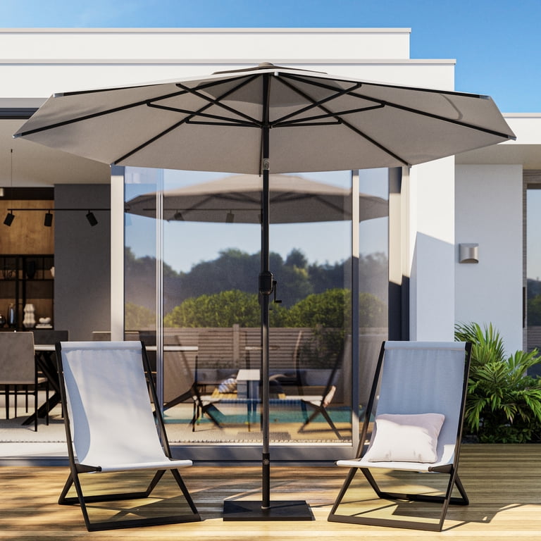 9 foot tall patio umbrella 9-Foot Outdoor Patio Umbrella -Hexagonal Basic Push-Tilt
