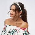 thumbnail image 2 of Unique Bargains 1 Pc Headband Double Bow Satin Hair Accessories White, 2 of 5