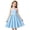 Sky Blue-1, variant on Girls Elegant Solid Color Neck Sleeveless Fitted Dress Summer Casual Party Wear