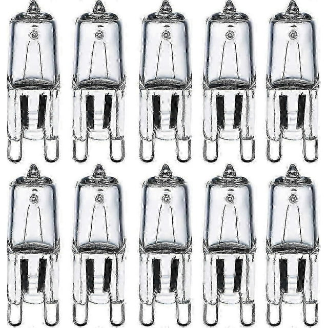 10-Pack G9 Halogen Bulbs 28W (29W) 230V, 2800K Warm White, Dimmable Capsule Bulbs for Chandeliers, Sconces, and Table Lamps
