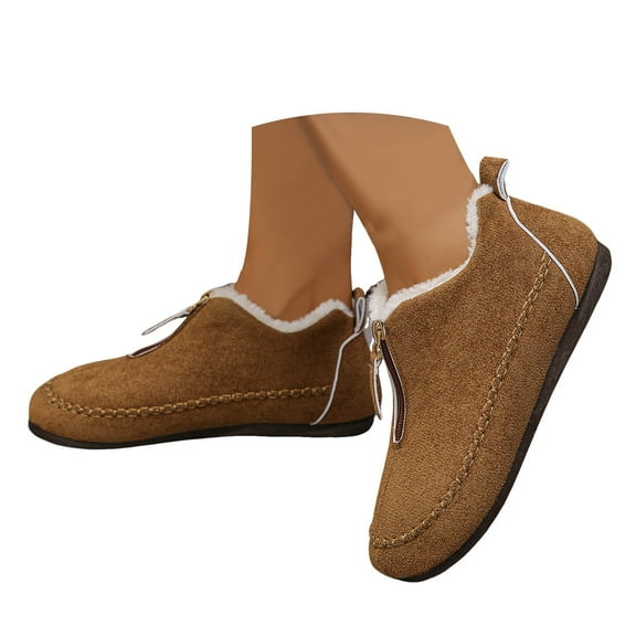 Chenyee Women's Winter Snow Ankle Boots Classic Suede Furry Lined Warm Dress Loafers Slip On Short Booties