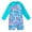 Blue, variant on WOLLED Toddler Kids Girls Swimsuit Upf 50  Rash Guard One Piece Zipper Swimwear Long Sleeve Bathing Suit 4-12T