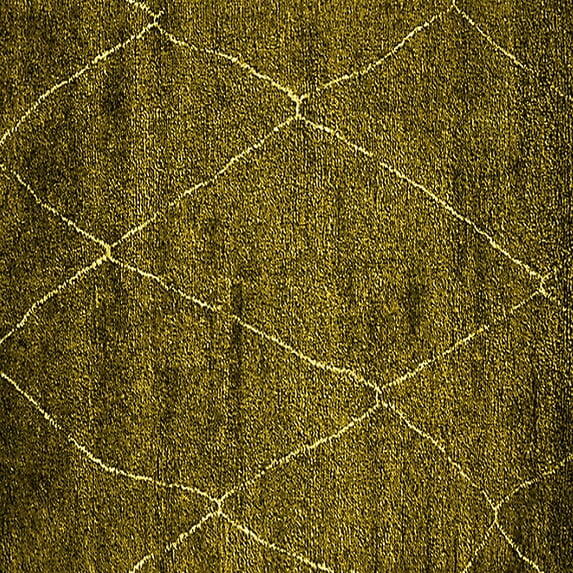 Ahgly Company Machine Washable Indoor Square Oriental Yellow Industrial Area Rugs, 5' Square