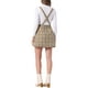 thumbnail image 3 of Vestido de tirantes de pinafore para mujer Allegra K, con cuadros, falda con tirantes ajustables, talla L, caqui, 3 of 6