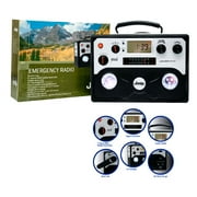Jeep Emergency Crank AM/FM Radio with Dual LED Flashlight and Cell Phone Charger