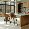 thumbnail image 4 of Homy Casa 26" Swivel Counter Height Bar Stools, Set of 2, Brown Faux Suede, 4 of 6