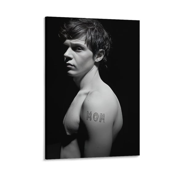 Evan Peters Performer Black And White Art Photo Poster Canvas Art Poster and Wall Art Picture Print Modern Family bedroom Decor Posters 12x18inch(30x45cm)