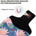 thumbnail image 3 of Haosy Lily Flower and Lotus Leaf Golf Mallet Putter Cover Strong Magnetic Leather Golf Club Headcover Closure, 3 of 7