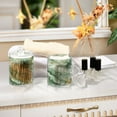thumbnail image 7 of 2 Pack Soft Green Marble Qtip Holder Dispenser Clear Plastic Storage Apothecary Jars for Cotton Swabs Balls Pads Floss, 7 of 7