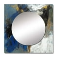 thumbnail image 2 of Designart "Assurance Of Understanding Abstract Blue And Gold I" Abstract Painting Gold Large Square Mirror - Square Bedroom Mirror Printed Wall Decor - Modern Square Printed Wall Mirror Art, 2 of 5